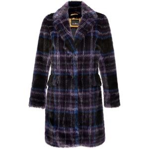 Sam Edelman Faux Fur Plaid Coat